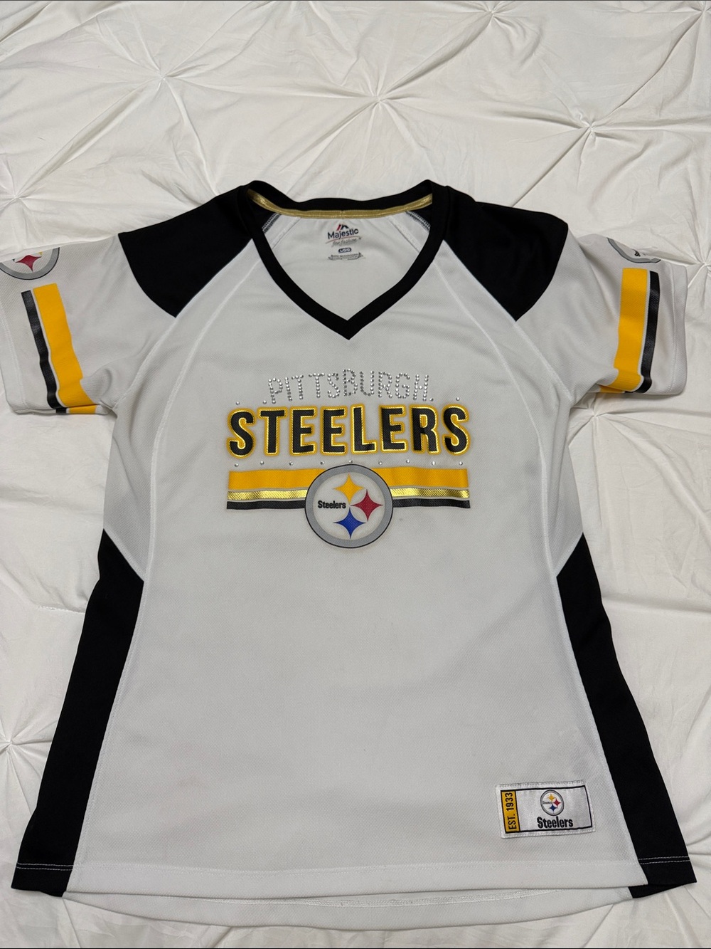 Women’s White & Black Steelers Team Jersey